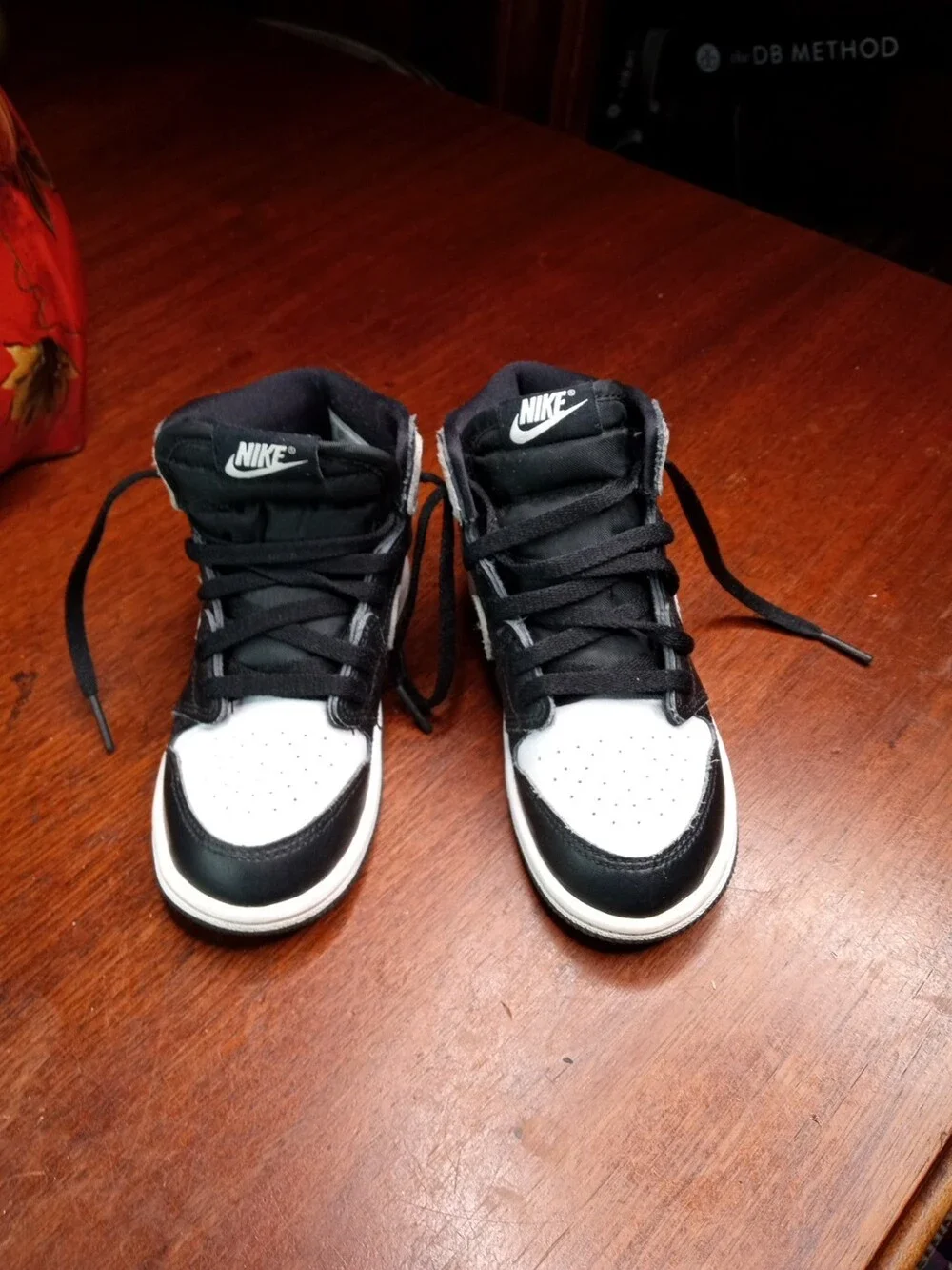Air Jordan 1 High OG (TD) Kids Size 10C FD1413-010 Black/White Sneakers High Top